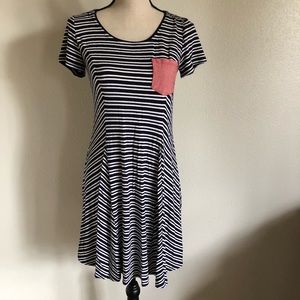 Skies are Blue: Nautical Navy striped skater dress